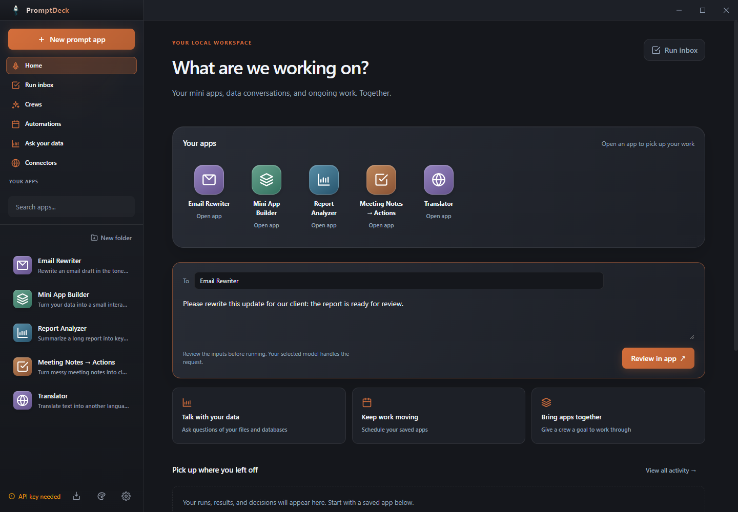 PromptDeck: Your apps. One place.